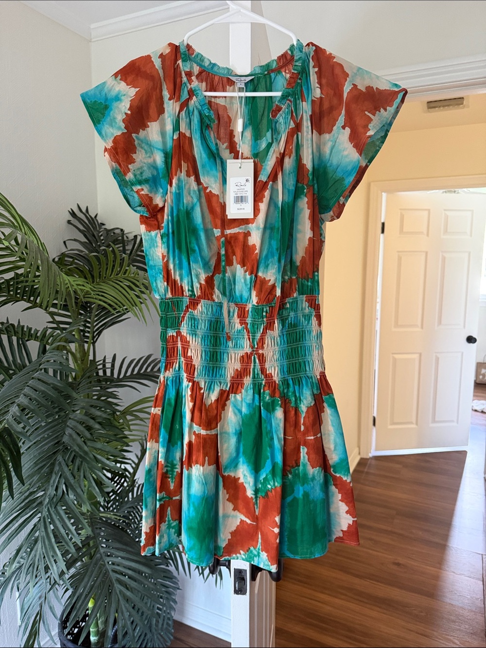 NWT Rails Tie-Dye Midi Dress in Teal & Rust
